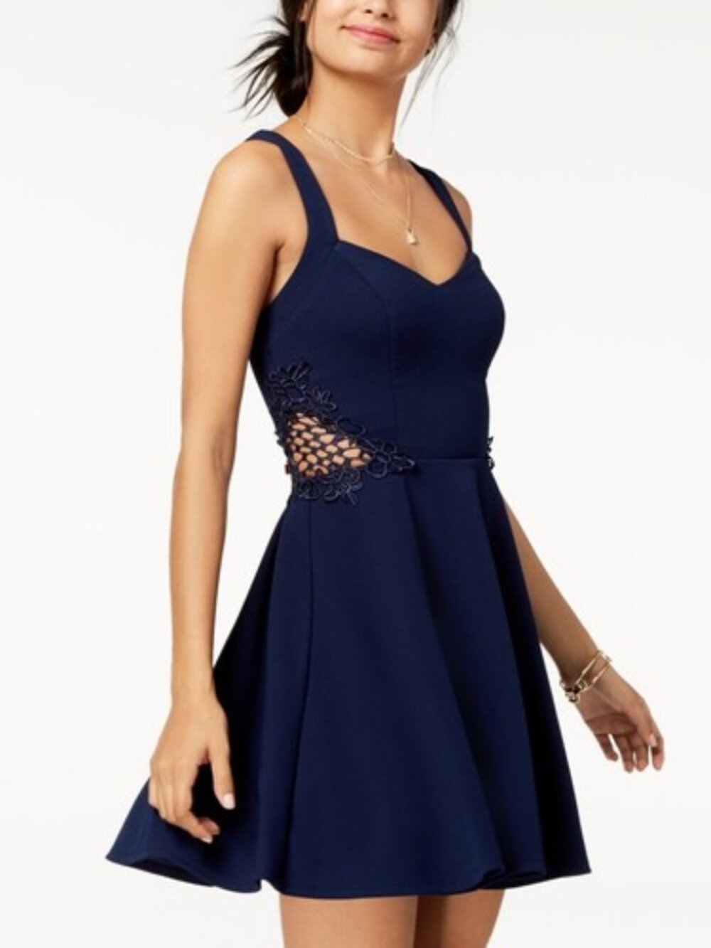 City Studios Juniors Crisscross Fit And Flare Dress